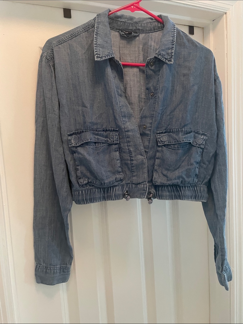 Splendid Light Blue Denim Cropped Jacket